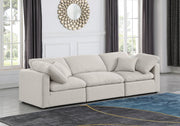 Indulge Linen Textured Fabric Sofa Cream - 141Cream-S105 - Vega Furniture