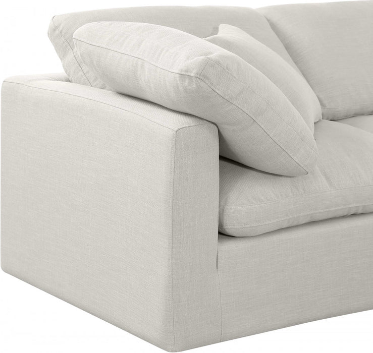 Indulge Linen Textured Fabric Sofa Cream - 141Cream-S140 - Vega Furniture