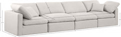 Indulge Linen Textured Fabric Sofa Cream - 141Cream-S140 - Vega Furniture