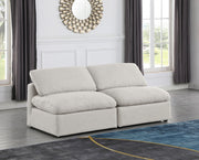 Indulge Linen Textured Fabric Sofa Cream - 141Cream-S2 - Vega Furniture