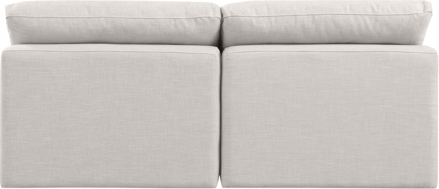 Indulge Linen Textured Fabric Sofa Cream - 141Cream-S2 - Vega Furniture