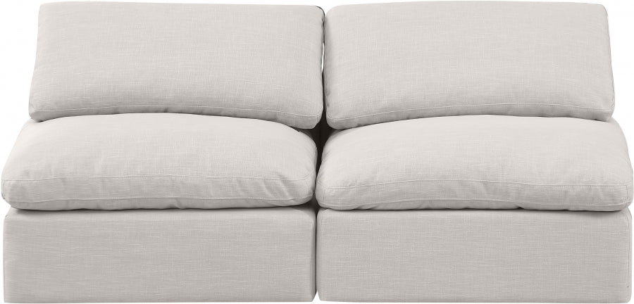 Indulge Linen Textured Fabric Sofa Cream - 141Cream-S2 - Vega Furniture