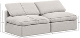 Indulge Linen Textured Fabric Sofa Cream - 141Cream-S2 - Vega Furniture