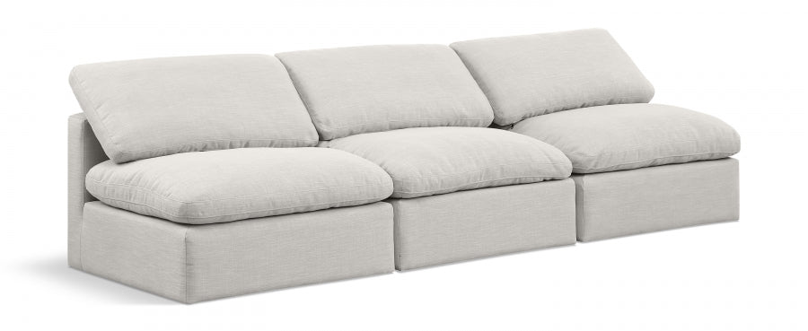 Indulge Linen Textured Fabric Sofa Cream - 141Cream-S3 - Vega Furniture