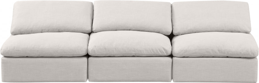 Indulge Linen Textured Fabric Sofa Cream - 141Cream-S3 - Vega Furniture