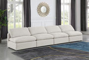 Indulge Linen Textured Fabric Sofa Cream - 141Cream-S4 - Vega Furniture