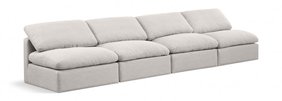 Indulge Linen Textured Fabric Sofa Cream - 141Cream-S4 - Vega Furniture