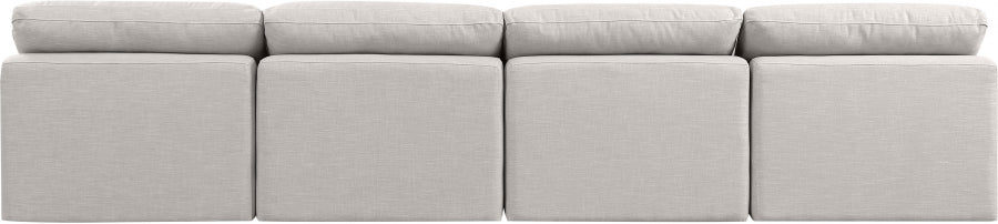 Indulge Linen Textured Fabric Sofa Cream - 141Cream-S4 - Vega Furniture