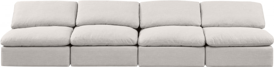 Indulge Linen Textured Fabric Sofa Cream - 141Cream-S4 - Vega Furniture