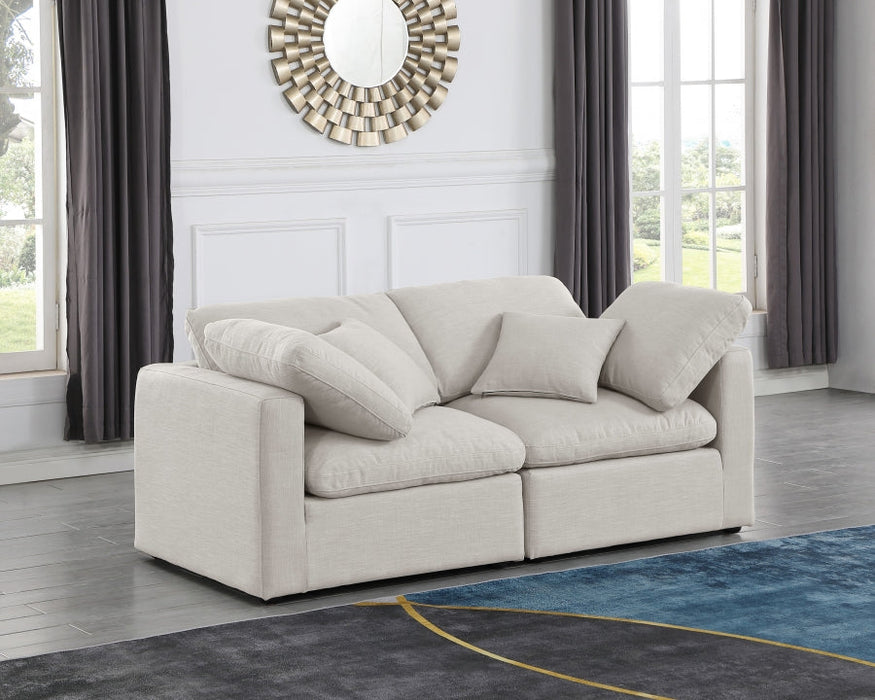 Indulge Linen Textured Fabric Sofa Cream - 141Cream-S70 - Vega Furniture