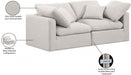 Indulge Linen Textured Fabric Sofa Cream - 141Cream-S70 - Vega Furniture