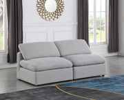 Indulge Linen Textured Fabric Sofa Grey - 141Grey-S2 - Vega Furniture