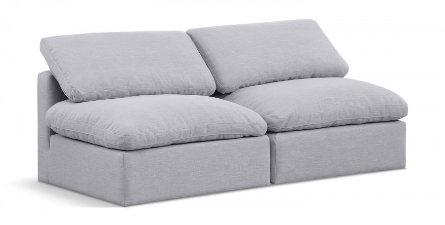 Indulge Linen Textured Fabric Sofa Grey - 141Grey-S2 - Vega Furniture