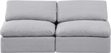 Indulge Linen Textured Fabric Sofa Grey - 141Grey-S2 - Vega Furniture