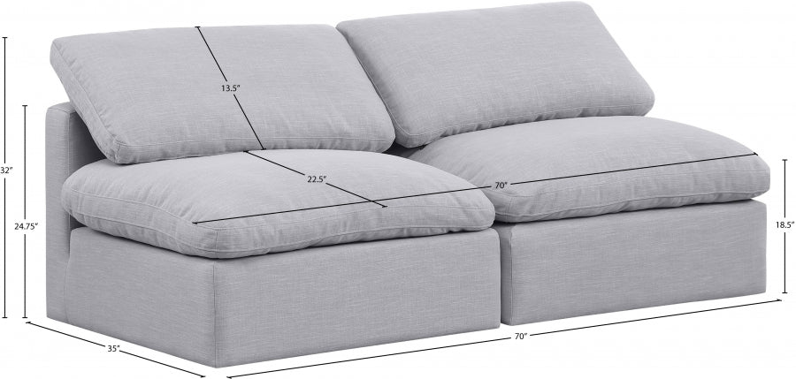 Indulge Linen Textured Fabric Sofa Grey - 141Grey-S2 - Vega Furniture