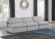 Indulge Linen Textured Fabric Sofa Grey - 141Grey-S3 - Vega Furniture