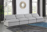 Indulge Linen Textured Fabric Sofa Grey - 141Grey-S4 - Vega Furniture