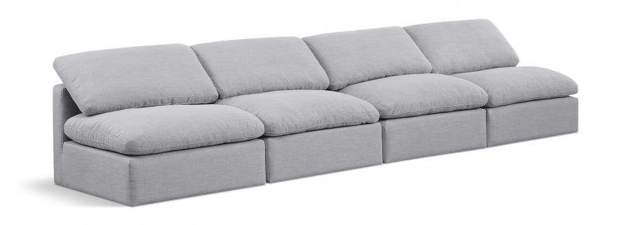 Indulge Linen Textured Fabric Sofa Grey - 141Grey-S4 - Vega Furniture