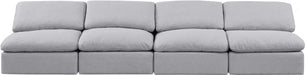 Indulge Linen Textured Fabric Sofa Grey - 141Grey-S4 - Vega Furniture