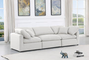 Indulge Linen Textured Fabric Sofa White - 141White-S105 - Vega Furniture