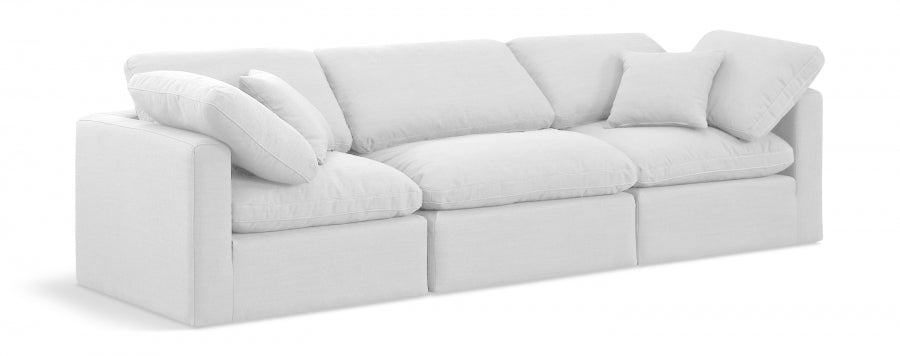 Indulge Linen Textured Fabric Sofa White - 141White-S105 - Vega Furniture