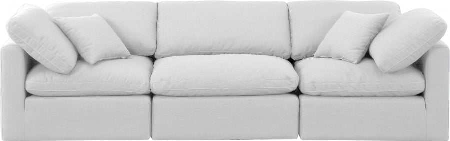 Indulge Linen Textured Fabric Sofa White - 141White-S105 - Vega Furniture