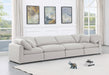 Indulge Linen Textured Fabric Sofa White - 141White-S140 - Vega Furniture