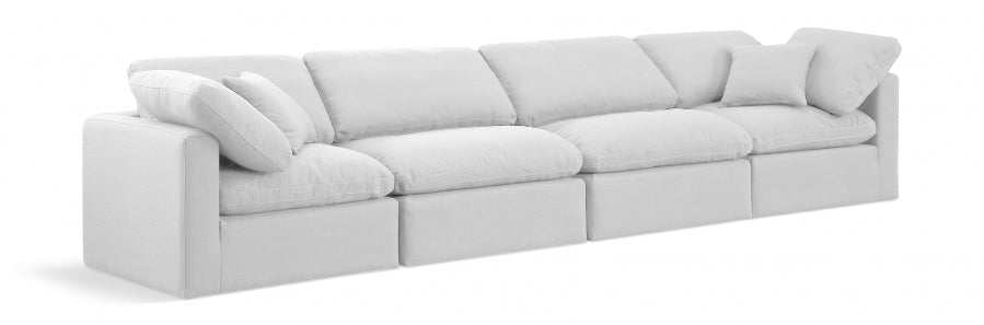 Indulge Linen Textured Fabric Sofa White - 141White-S140 - Vega Furniture