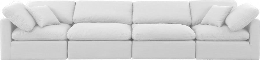 Indulge Linen Textured Fabric Sofa White - 141White-S140 - Vega Furniture