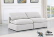 Indulge Linen Textured Fabric Sofa White - 141White-S2 - Vega Furniture