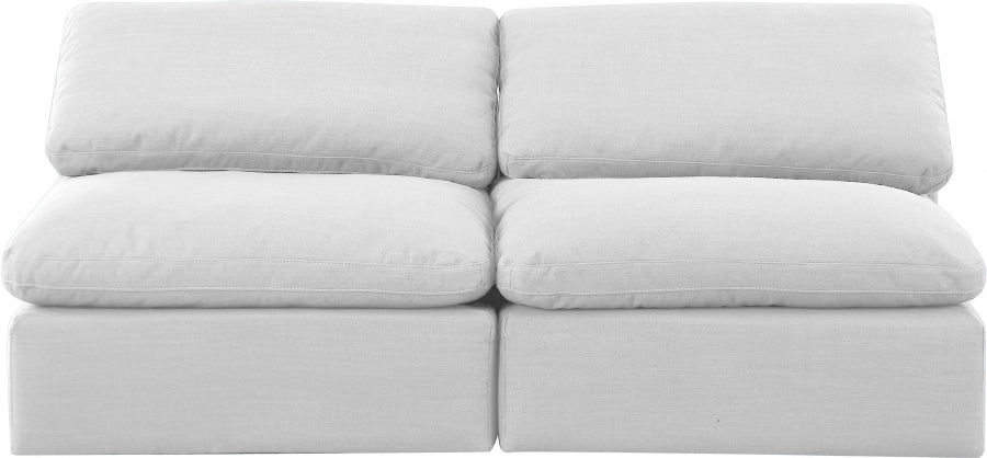 Indulge Linen Textured Fabric Sofa White - 141White-S2 - Vega Furniture
