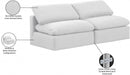 Indulge Linen Textured Fabric Sofa White - 141White-S2 - Vega Furniture