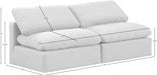 Indulge Linen Textured Fabric Sofa White - 141White-S2 - Vega Furniture