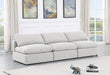 Indulge Linen Textured Fabric Sofa White - 141White-S3 - Vega Furniture