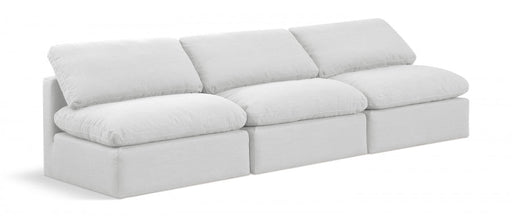 Indulge Linen Textured Fabric Sofa White - 141White-S3 - Vega Furniture