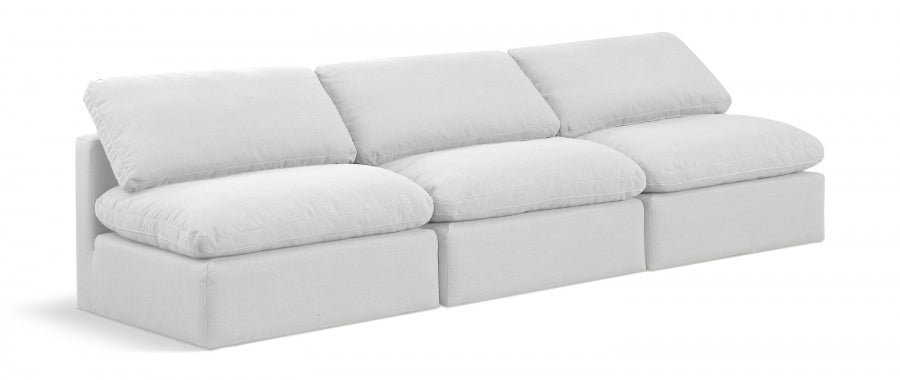 Indulge Linen Textured Fabric Sofa White - 141White-S3 - Vega Furniture