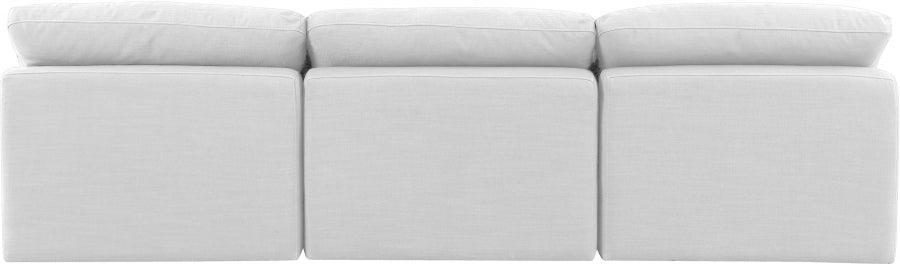 Indulge Linen Textured Fabric Sofa White - 141White-S3 - Vega Furniture