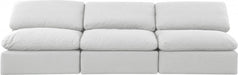 Indulge Linen Textured Fabric Sofa White - 141White-S3 - Vega Furniture