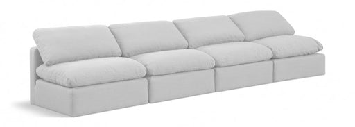 Indulge Linen Textured Fabric Sofa White - 141White-S4 - Vega Furniture