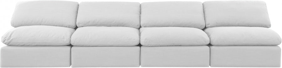 Indulge Linen Textured Fabric Sofa White - 141White-S4 - Vega Furniture