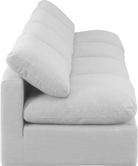 Indulge Linen Textured Fabric Sofa White - 141White-S4 - Vega Furniture