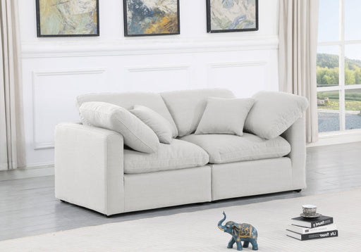 Indulge Linen Textured Fabric Sofa White - 141White-S70 - Vega Furniture