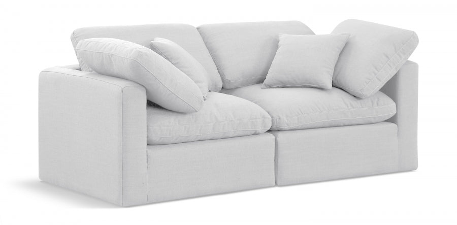 Indulge Linen Textured Fabric Sofa White - 141White-S70 - Vega Furniture