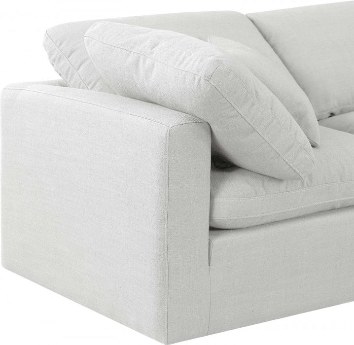 Indulge Linen Textured Fabric Sofa White - 141White-S70 - Vega Furniture