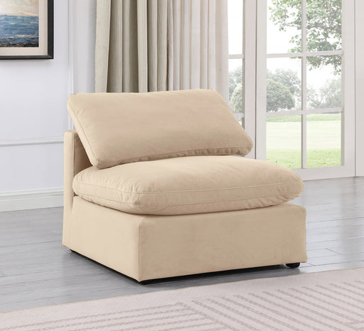 Indulge Velvet Living Room Chair Beige - 147Beige-Armless - Vega Furniture