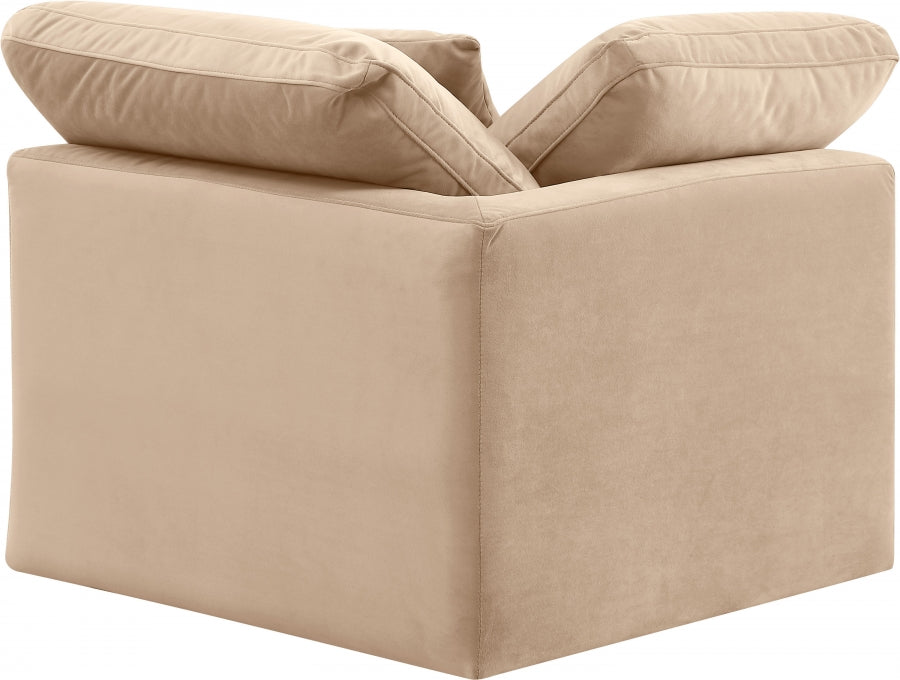 Indulge Velvet Living Room Chair Beige - 147Beige-Corner - Vega Furniture