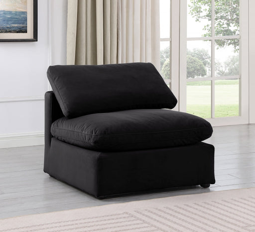 Indulge Velvet Living Room Chair Black - 147Black-Armless - Vega Furniture