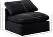 Indulge Velvet Living Room Chair Black - 147Black-Armless - Vega Furniture
