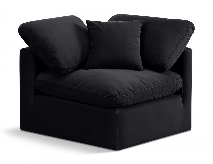 Indulge Velvet Living Room Chair Black - 147Black-Corner - Vega Furniture