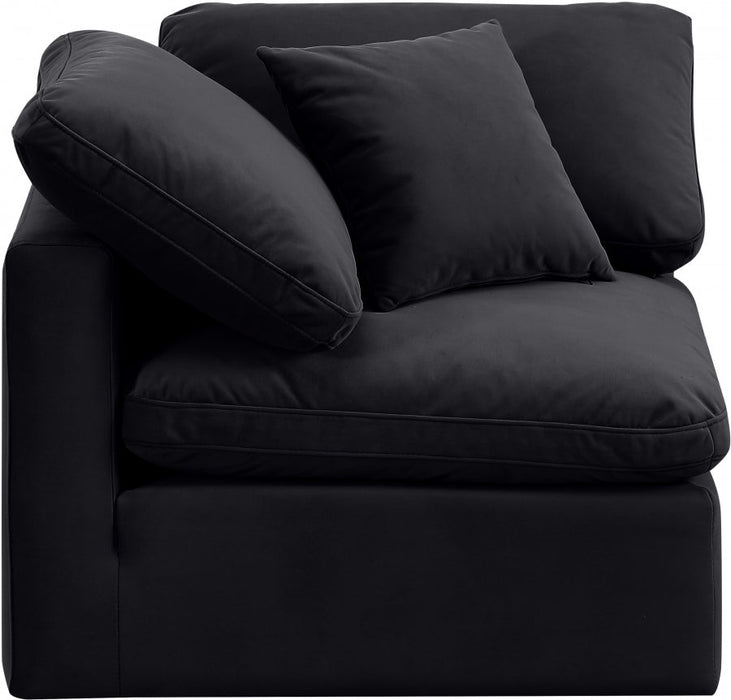 Indulge Velvet Living Room Chair Black - 147Black-Corner - Vega Furniture